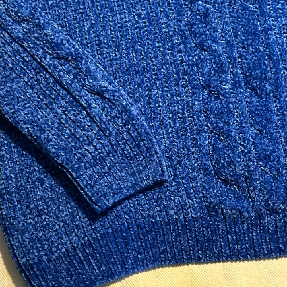 Luv Lane Women's Blue V-Neck Knit Sweater size L - Picture 3 of 5